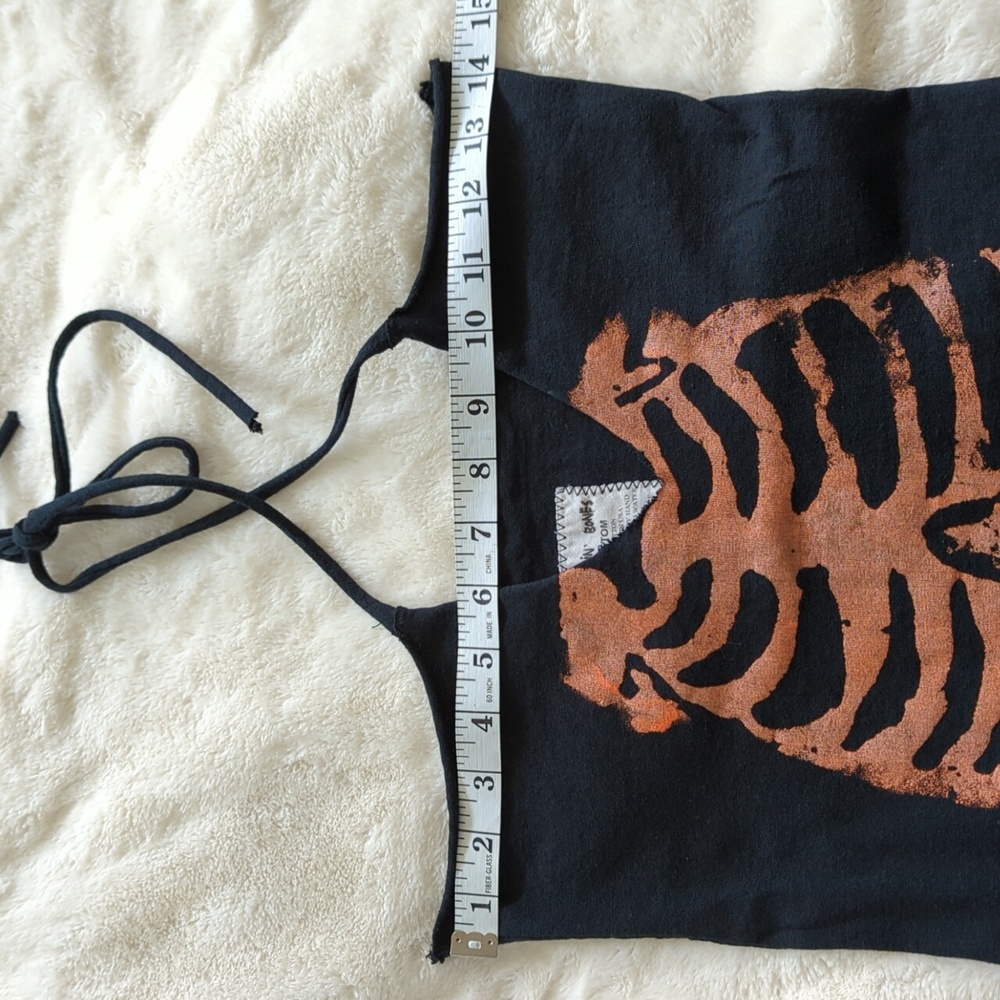 *RARE* Rockin' Bones Custom Halter Tunic/Dress Black with Orange Skeleton XS - Picture 9 of 9